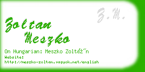 zoltan meszko business card